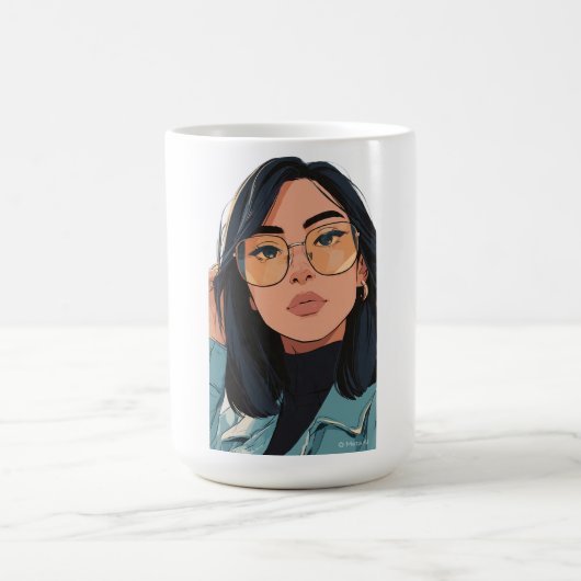 Mug Illustration de fille élégante | Mode tendance (Centre)
