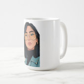 Mug Illustration de fille élégante | Mode tendance (Devant droit)