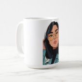 Mug Illustration de fille élégante | Mode tendance (Devant gauche)