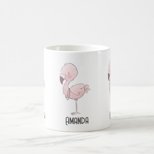 Mug Illustration de Flamant rose rose mou (Centre)
