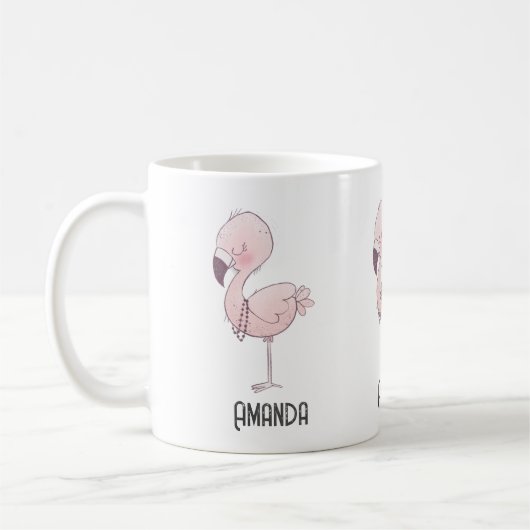 Mug Illustration de Flamant rose rose mou (Gauche)