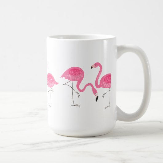 Mug Illustration de Flamants roses roses (Droite)