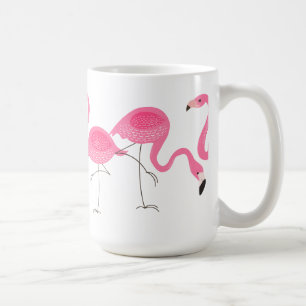 Mug Illustration de Flamants roses roses