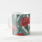Mug Illustration de fleur de caronations roses (Devant gauche)