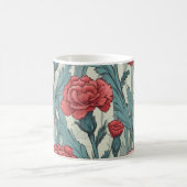 Mug Illustration de fleur de caronations roses (Centre)