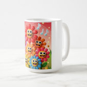 Mug Illustration de fleurs chantant avec des notes de (Devant droit)