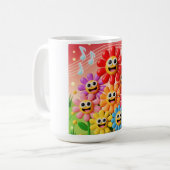 Mug Illustration de fleurs chantant avec des notes de (Devant gauche)