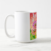 Mug Illustration de fleurs chantant avec des notes de (Gauche)