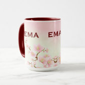 Mug Illustration de fleurs de cerisiers rose doux (Devant gauche)