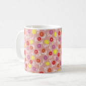 Mug Illustration de fleurs rose pêche blush (Devant gauche)