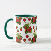 Mug Illustration de fraise botanique Imprimer sur blan (Gauche)