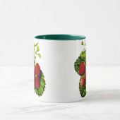 Mug Illustration de fraise botanique Imprimer sur blan (Centre)
