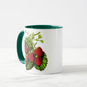 Mug Illustration de fraise botanique Imprimer sur blan (Devant gauche)
