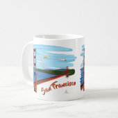 Mug Illustration de golden gate bridge San Francisco (Devant gauche)