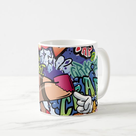Mug Illustration de graffiti avec lettres de graffitis (Devant droit)