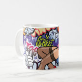 Mug Illustration de graffiti avec lettres de graffitis (Devant gauche)
