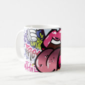 Mug Illustration de graffiti avec lettres de graffitis (Devant gauche)