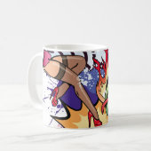 Mug Illustration de graffiti avec lettres de graffitis (Devant gauche)