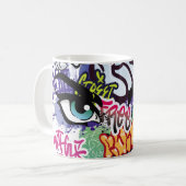Mug Illustration de graffiti avec lettres de graffitis (Devant gauche)