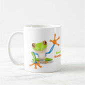 Mug Illustration de grenouille à yeux rouges agitant (Gauche)