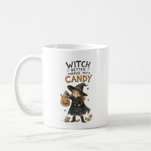 Mug Illustration de Halloween : Sorcière, mieux vaut a