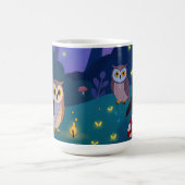 Mug Illustration de Hiboux de la Forêt Nocturne (Centre)