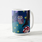 Mug Illustration de Hiboux de la Forêt Nocturne (Devant droit)