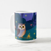 Mug Illustration de Hiboux de la Forêt Nocturne (Devant gauche)