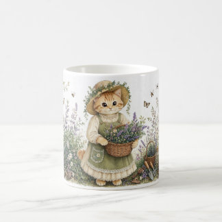 Mug Illustration de jardin de lavande de chaton Cottag