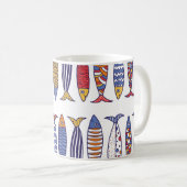 Mug Illustration de jolis poissons : fond sans couture (Devant droit)