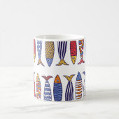 Mug Illustration de jolis poissons : fond sans couture (Centre)