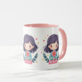 Mug Illustration de Kawaii "Be Kind" - Art Intéressant (Devant droit)