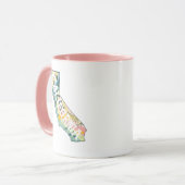 Mug Illustration de la carte de l'État de Californie (Devant gauche)