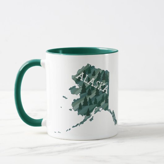 Mug Illustration de la carte de l'état de l'Alaska (Gauche)