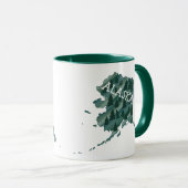 Mug Illustration de la carte de l'état de l'Alaska (Devant droit)