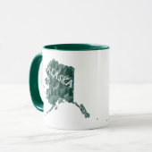 Mug Illustration de la carte de l'état de l'Alaska (Devant gauche)