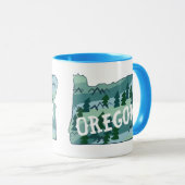 Mug Illustration de la carte de l'État de l'Oregon (Devant droit)