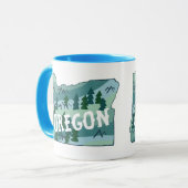 Mug Illustration de la carte de l'État de l'Oregon (Devant gauche)