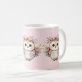 Mug Illustration de la chouette de kawaii Boho (Devant droit)