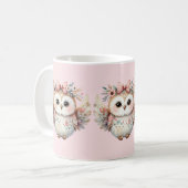Mug Illustration de la chouette de kawaii Boho (Devant gauche)