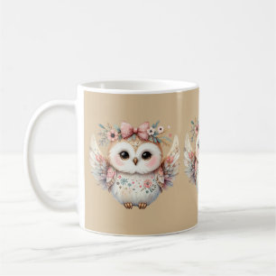 Mug Illustration de la chouette de kawaii Boho