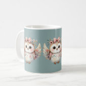 Mug Illustration de la chouette de kawaii Boho (Devant gauche)
