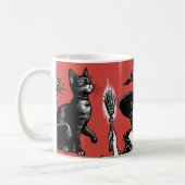 Mug Illustration de la cuisine de sorcière et de chats (Gauche)