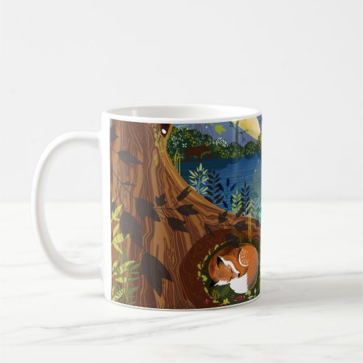 Mug Illustration de la faune de Riverside Idyllic (Gauche)