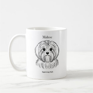 Mug Illustration de la ligne noire du portrait maltais