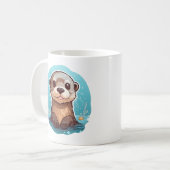 Mug Illustration de la loutre de dessin (Devant gauche)