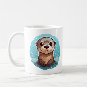 Mug Illustration de la loutre de dessin