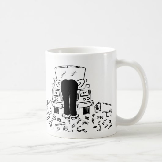 Mug Illustration de la mécanique automobile sur un (Droite)