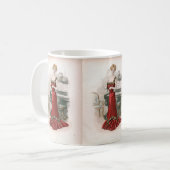 Mug Illustration de la mode édouardienne Vintage (Devant gauche)