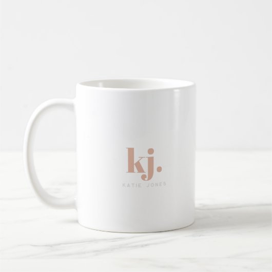 Mug Illustration de la mousse d'aquarelle | Monogramme (Gauche)